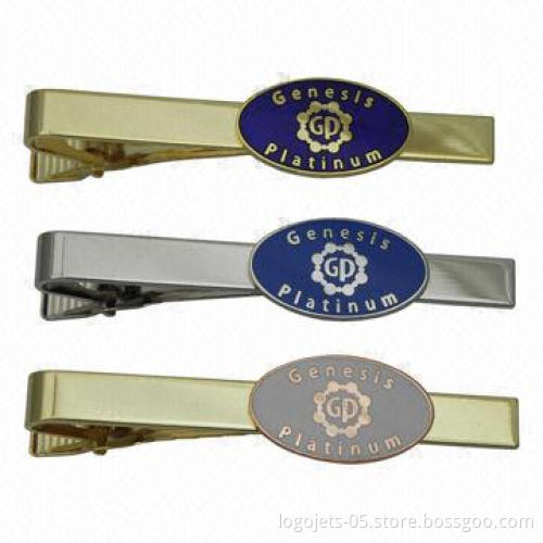 Tie Bars/Clips, Made of Brass, with Imitation Hard Enamel, Customized Logos are Welcome